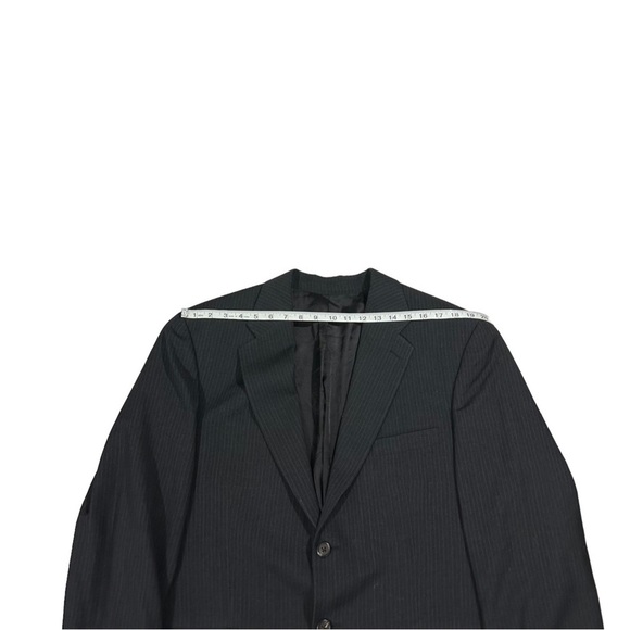 Ralph Ralph Lauren Black & Grey Penstriped Wool Cashmere Suit Jacket Sz 44R EUC - Picture 10 of 12